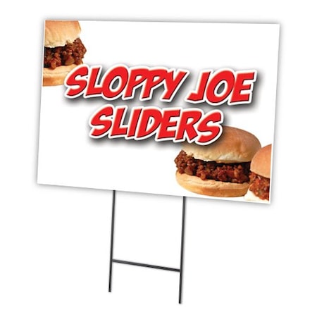 Sloppy Joe Sliders Yard Sign & Stake Outdoor Plastic Coroplast Window